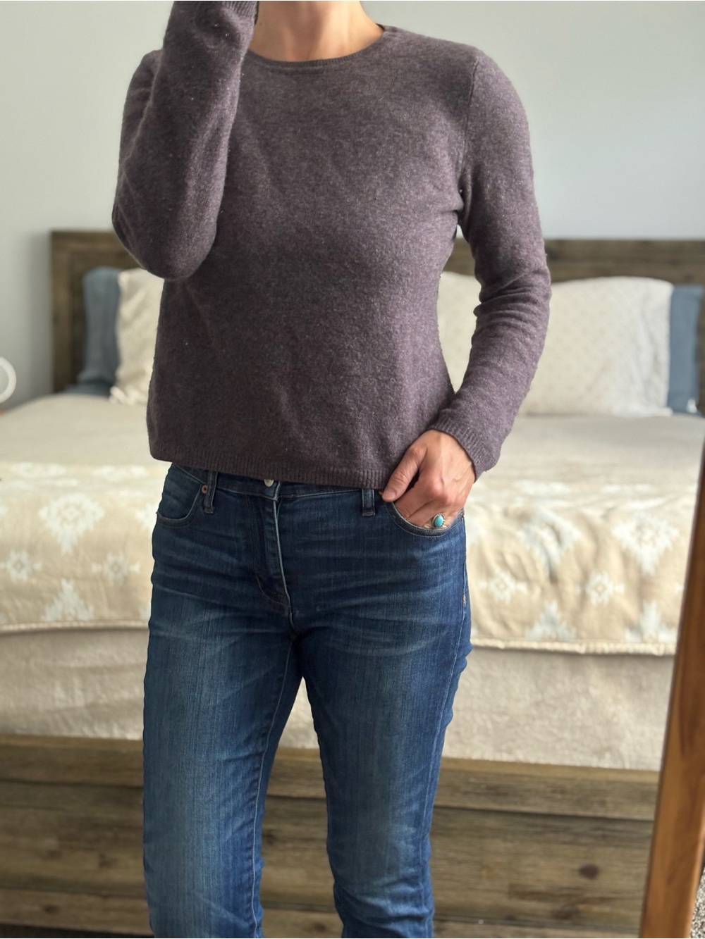 Ellen Tracy Lavender-Purple Cashmere Crewneck Sweater